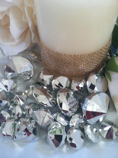 Silver Metallic Diamond Table Scatter And Confetti