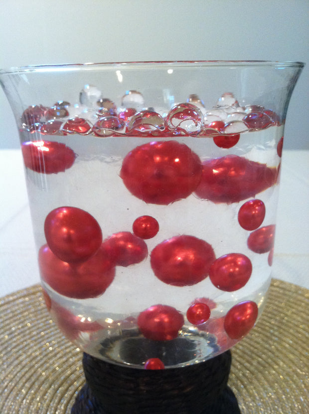 Red Pearls For Floating Pearl Centerpieces, Jumbo Pearls Vase Fillers, Scatters, Confetti