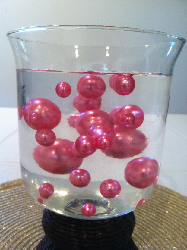 Hot Pink Pearls For Floating Pearl Centerpieces, Jumbo Pearls Vase Fillers, Scatters, Confetti