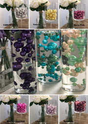 Floating Pearls Wedding Centerpiece No Hole Pearls (Select Color)