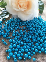 Turquoise Blue vase fillers, floating pearl centerpiece, table scatters