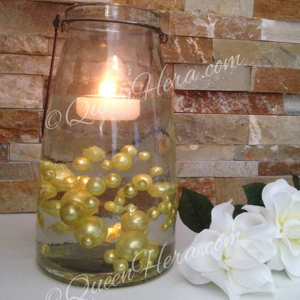 Yellow Yolk Jumbo Pearls Vase Filler Pearls (no hole pearls) - Table Decors, Scatters