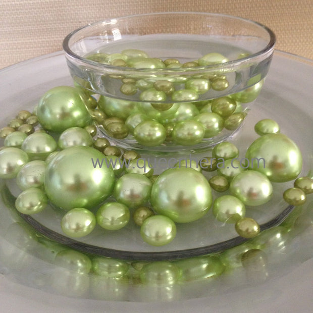 Lime Green Loose Pearls No holes(3-4-5-6-7-8-10-14-18-24-30mm) For Jewelry Trinkets, Crafts/DIY Projects, Decorations