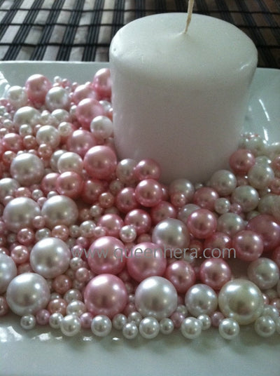 Vase Pearlfection Ivory Pearls - No Hole Jumbo/Assorted Sizes for Vase Decorations & Table Scatter, Size: 0.5