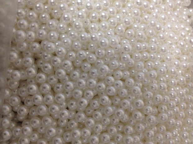 200pc 5mm No Hole White Faux Pearls - Jewelry Crafting, Locket Charms,DIY Projects, Trinkets, Small Bottle Fillers