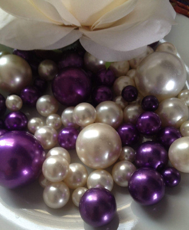 Purple/White Jumbo Pearls, DIY Floating Pearl Centerpiece, Wedding Decors