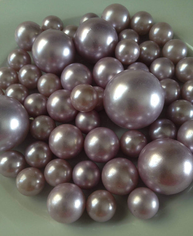 Lilac Jumbo Pearls No holes, Vase Filler Pearls (14-18-24-30mm) Floating Pearl Centerpiece