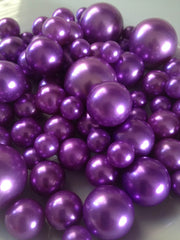 30/80pc Orchid Purple Jumbo Pearls - No Hole Pearls, Vase Filler Pearls, Floating Pearl Centerpiece, Mix Size 10mm 14mm 18mm 24mm