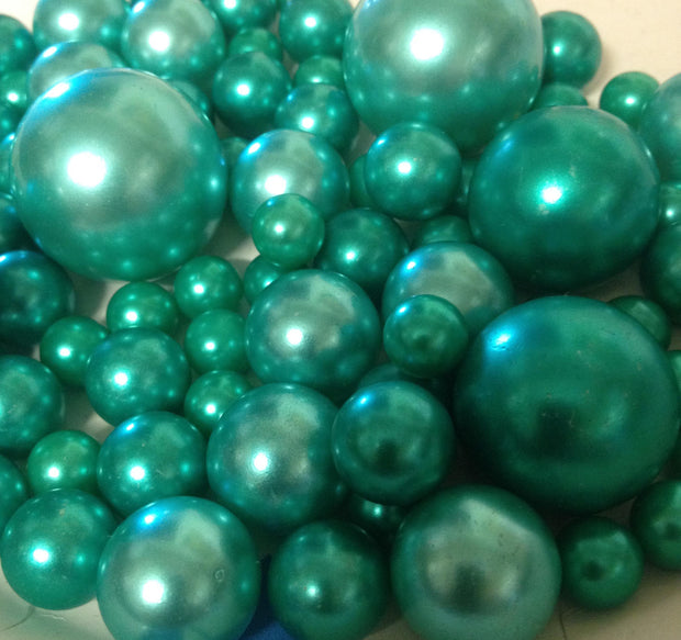Teal Green Pearls Decorative Jumbo Pearls (no hole pearls) - Floating Pearls Centerpieces, Table Decors, Scatters