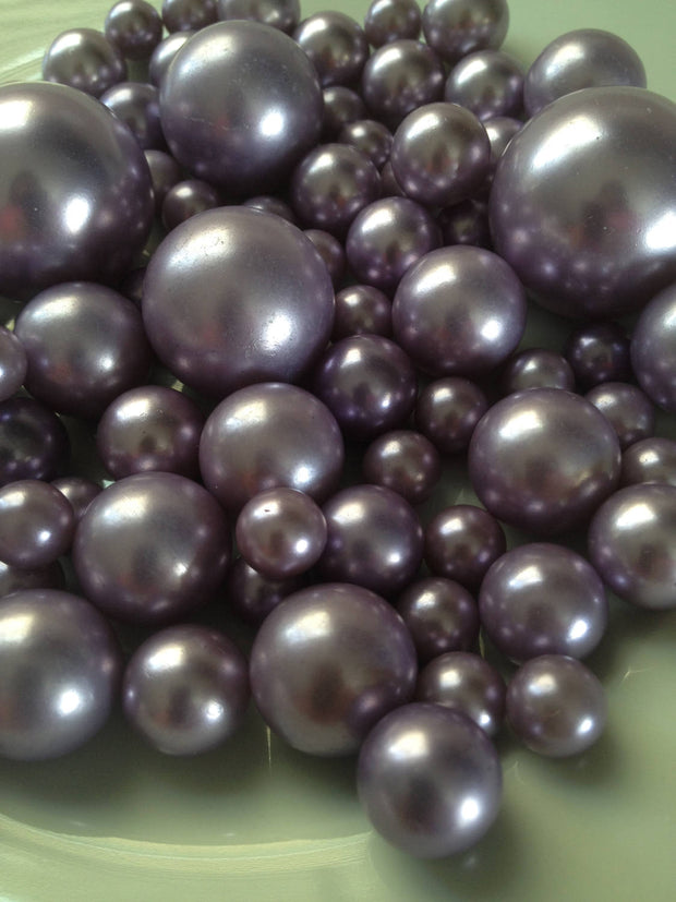 Lavendar Jumbo Pearls No holes, Vase Filler Pearls (8-10-14-18-24-30mm) Floating Pearl Centerpiece
