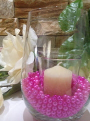 Magenta Pearls 400pc For Candle Vase Fillers, Table Scatters, No Hole Pearls, Small Pearls