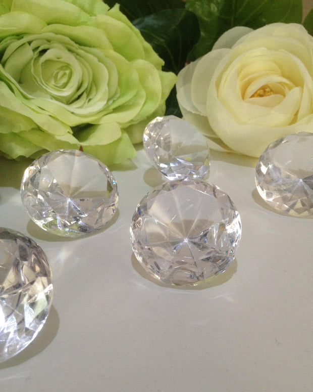 50 carats Jumbo Acrylic Diamond Gems 1 1/2" Diameter 5pc, Large Diamonds Table Scatters, Wedding Diamond Gems,