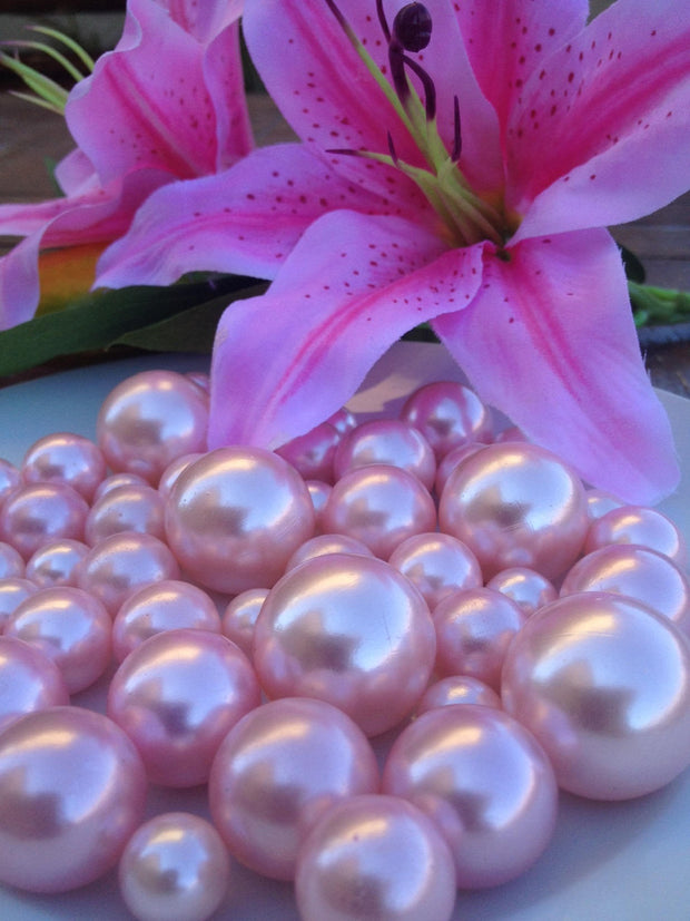Baby-Light Pink Pearls, No hole Pearls, Jumbo Pearls, for vase fillers (8mm 12mm 16mm 20mm 24mm)