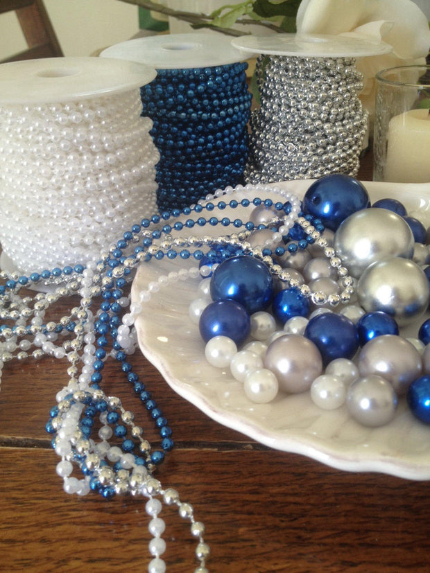 Royal Blue 4mm Pearl String 10 meters long For Wedding Decors, Centerpieces, Table Decors, DIY Crafts