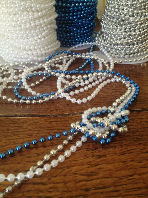Royal Blue 4mm Pearl String 10 meters long For Wedding Decors, Centerpieces, Table Decors, DIY Crafts
