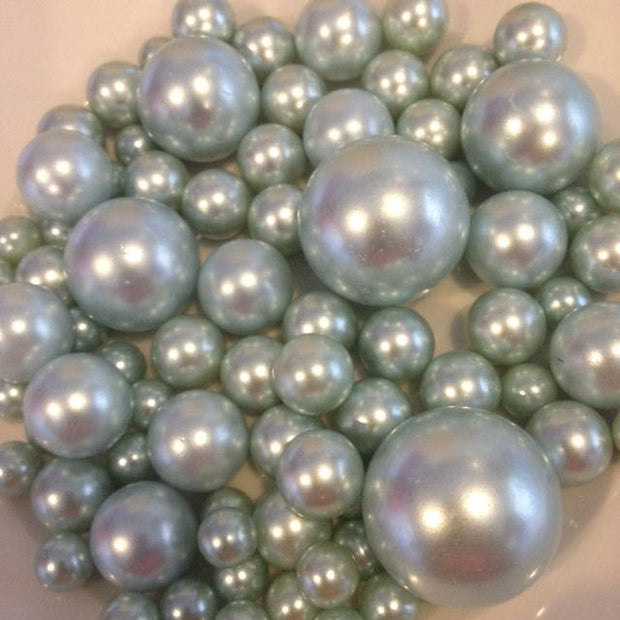 Powder Baby Blue Pearls Decorative Jumbo Pearls (no hole pearls) - Floating Pearls Centerpieces, Table Decors, Scatters