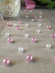 Light Pink and White Vintage Table Pearl Scatters For Baby Shower, Bridal and Wedding, Parties, Special Events Decor