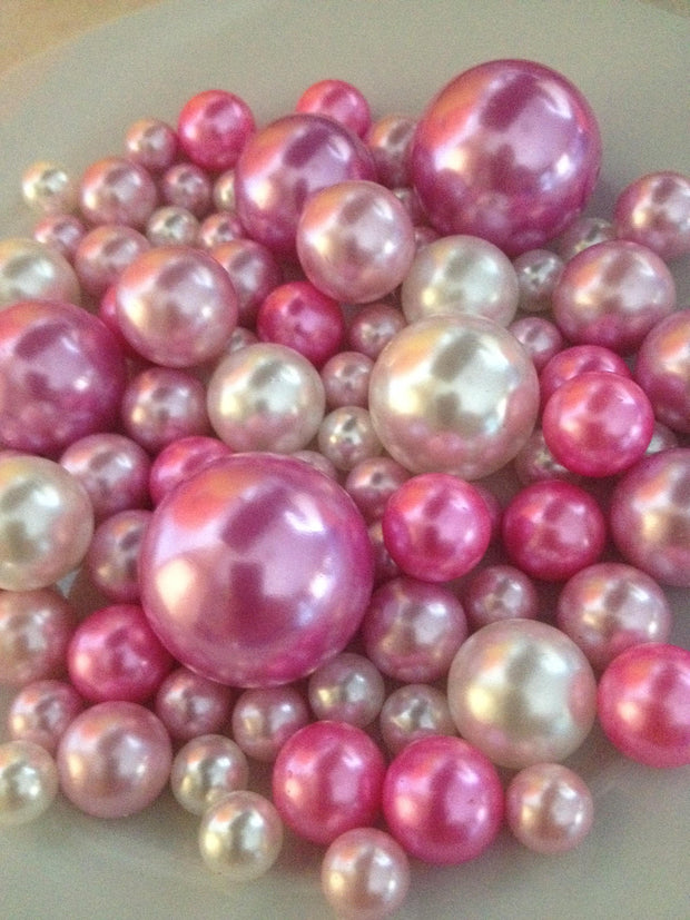 Jumbo Pearls Vase Fillers, Light Pink/Hot Pink/White Mix Size, Table Scatters, Floating Pearl Centerpiece