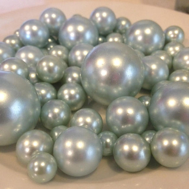 Powder Baby Blue Pearls Decorative Jumbo Pearls (no hole pearls) - Floating Pearls Centerpieces, Table Decors, Scatters