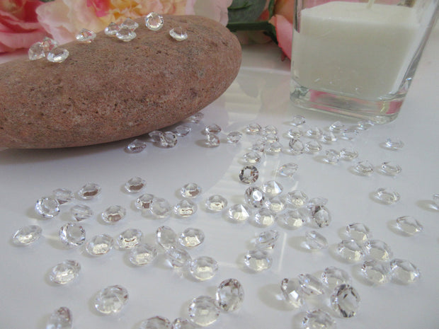 8mm Clear Acrylic Diamond Table Scatters, 500/pk For Wedding Table Confetti, Vase Fillers, Decors, Embellishment