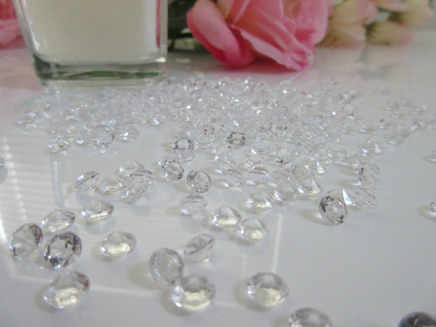 6mm Clear Acrylic Diamond Table Scatters, 1000/pk For Wedding Table Confetti, Vase Fillers, Decors, Embellishment