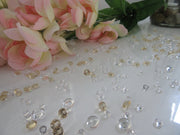3000 Mixed Size Champagne/Clear Acrylic Diamond Gems, Raindrop beads Table Vase Fillers Scatters(4.5mm, 6mm, 7mm)