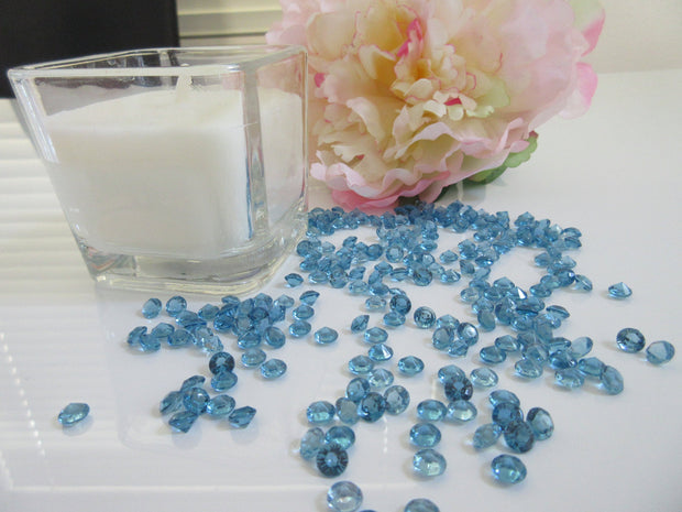 6mm Teal Blue Acrylic Diamond 1000/pk Table Confetti Scatters, Perfect way to add sparkles to table, Vases Great For Wedding decors