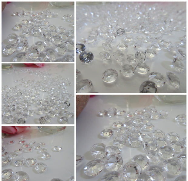 Clear Acrylic Diamond Scatters, Table Confetti (4.5mm, 6mm, 8mm, 10mm, 12mm) Vase Filler Diamond Confetti