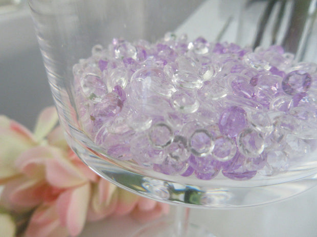 3000 Mixed Size Lavendar/Clear Acrylic Diamond Gems, Raindrop beads Vase Fillers Table Scatters(4.5mm, 6mm, 7mm)