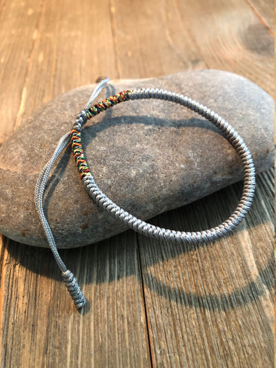 Lucky Knots Bracelet, Tibetan Buddhist Lucky Knots Bracelet Silver/Colorful For Creativity, Patience and Perseverance