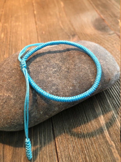 Lucky Knot Bracelets, Tibetan Buddhist Lucky Knots Bracelet Light Blue For Peace and Tranquility