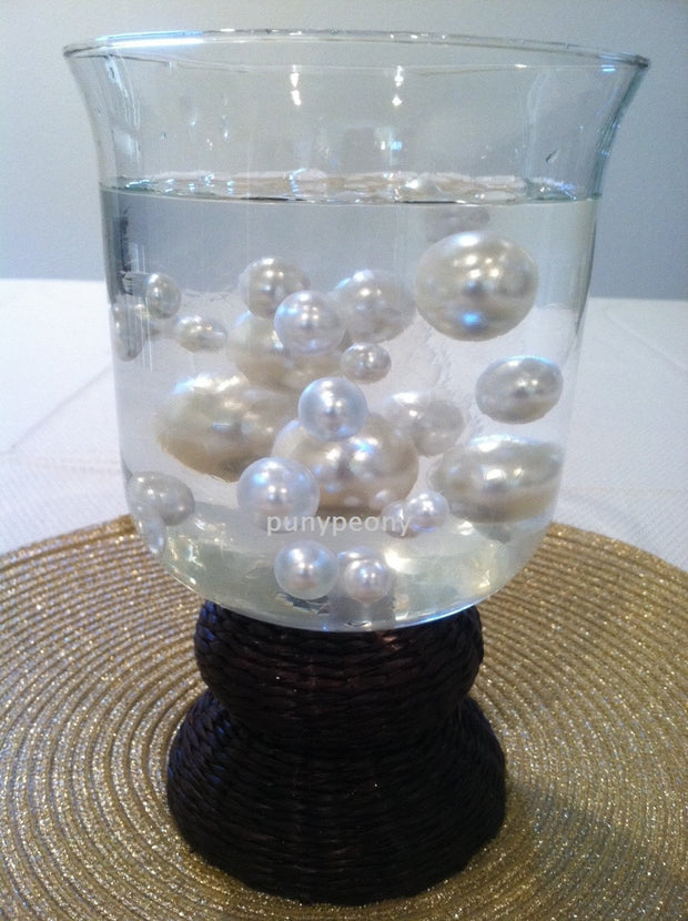 Vase Fillers Jumbo Pearls Assorted Size 30mm,24mm, 18mm, 14mm, 10mm For Table Decors/Centerpieces