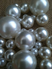Bulk Loose White Pearls No holes(3-4-5-6-7-8-10-14-18-24-30mm) For crafts, scrapbook, jewelry crafts, vase fillers, charms
