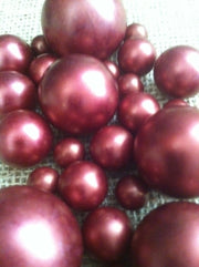 Marsela-Burgundy Jumbo Pearls No holes(8-10-14-18-24-30mm) for vase fillers/wedding - Pick your size.