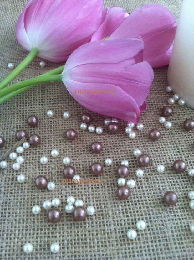 150 Pcs Pearls Ivory/Light Brown/Bronze For Table Scatters/Confetti and wedding decors