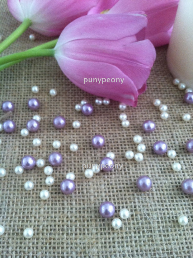 150 Pcs Pearls Ivory/Lilac-Lavendar For Table Scatters/Confetti and wedding decors