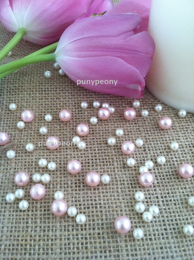 150 Pcs Pearls Ivory/Blush Pink For Table Scatters/Confetti and wedding decors