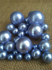 Light Blue Pearls Jumbo Pearls No holes(8-10-14-18-24-30mm) for vase fillers/wedding - Pick your size.