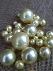 Canary Yellow Jumbo Pearls No holes(8-10-14-18-24-30mm) for vase fillers/wedding - Pick your size.