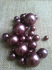 Chocolate Brown Jumbo Pearls No holes(8-10-14-18-24-30mm) for vase fillers/wedding - Pick your size.