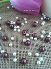 150 Pcs Pearls Ivory/Saddle Brown For Table Scatters/Confetti and wedding decors