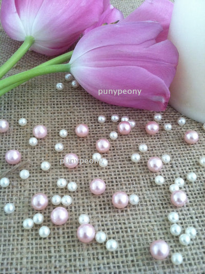 150 Pcs Pearls Ivory/Blush Pink For Table Scatters/Confetti and wedding decors