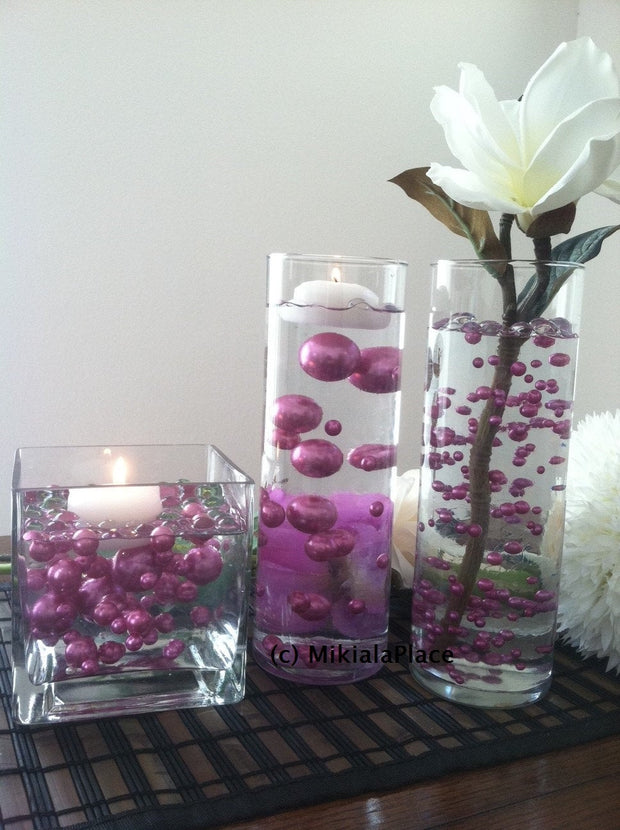 Orchid Purple Jumbo Pearls/Table Confetti mix sizes 5-6-7-8-9-10-14-18-14-18-24-30 For Wedding & Home Decors