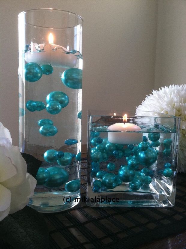 Turquoise Blue Jumbo Pearls/Table Confetti mix sizes 5-6-7-8-9-10-14-18-14-18-24-30 For Wedding & Home Decors