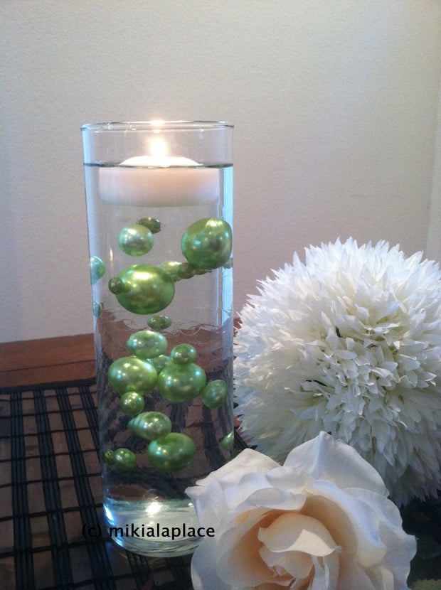 Lime Green Jumbo Pearls/Table Confetti mix sizes 5-6-7-8-9-10-14-18-14-18-24-30 For Wedding & Home Decors