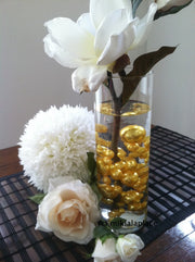 Gold Jumbo Pearls/Table Confetti mix sizes 5-6-7-8-9-10-14-18-14-18-24-30 For Wedding & Home Decors