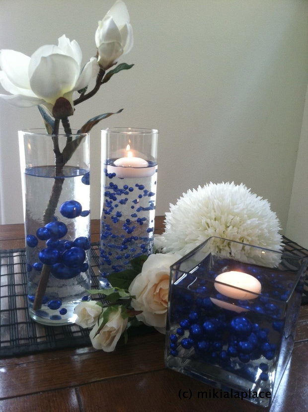 Royal Blue Jumbo Pearls/Table Confetti mix sizes 5-6-7-8-9-10-14-18-14-18-24-30 For Wedding & Home Decors