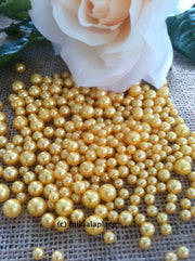 400 Pcs No Hole Pearl Beads Gold Size Confetti & Table Scatters