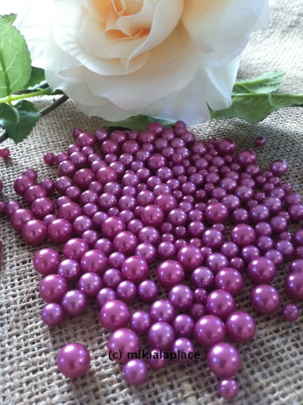 400 Pcs No Hole Pearl Beads Mauve Pink Size Confetti & Table Scatters/Vase Fillers