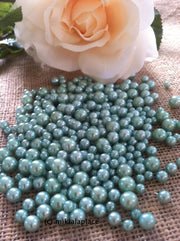 400 Pcs No Hole Pearl Beads Seafoam Green Size Confetti & Table Scatters